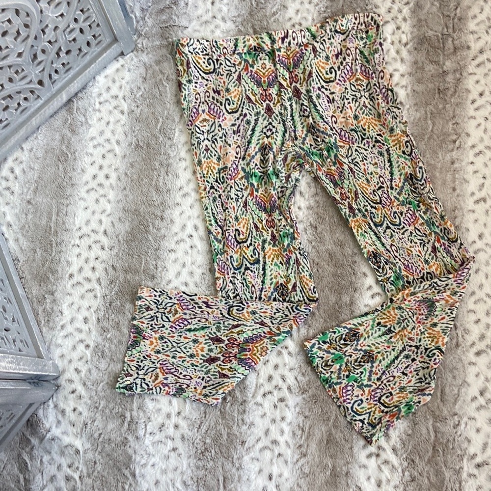 ZARA sparkly rainbow pants XXLarge tropical island girl festival boho wanderlust